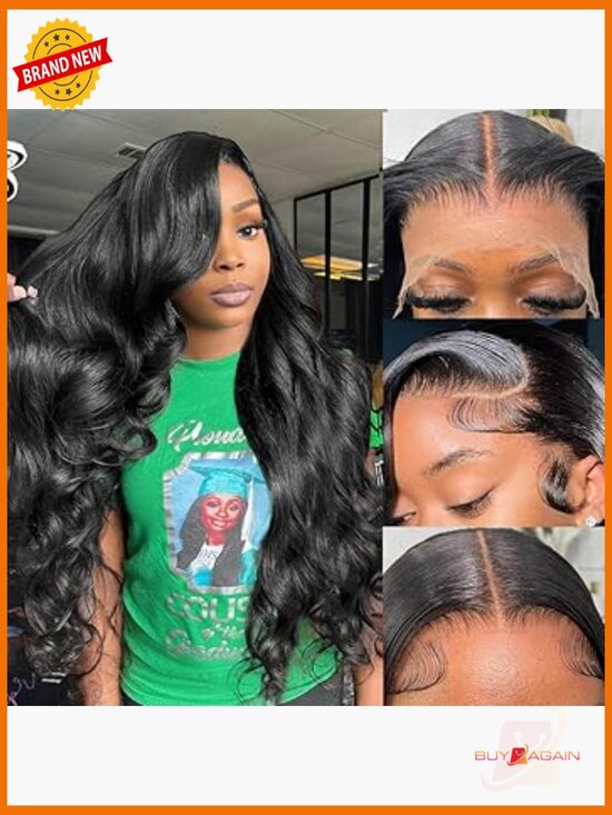 13x6 Body Wave Lace Front Wig HD Transparent Pre Plucked 200 Density 26in Human main image 5